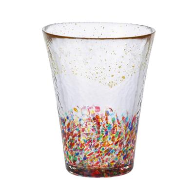 ADERIA Tsugaru Vidro HANABI Tumbler 305ml Made In Japan 71896 Stylish Gift for Housewarming Small Retirement Birthday Gift Gold-Rimmed - Glass,