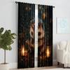 Versatile Polyester Transparent Curtains Home Decoration Hedgehog Reading Use Bedrooms Living Rooms Set Of 2 Made Area Decor