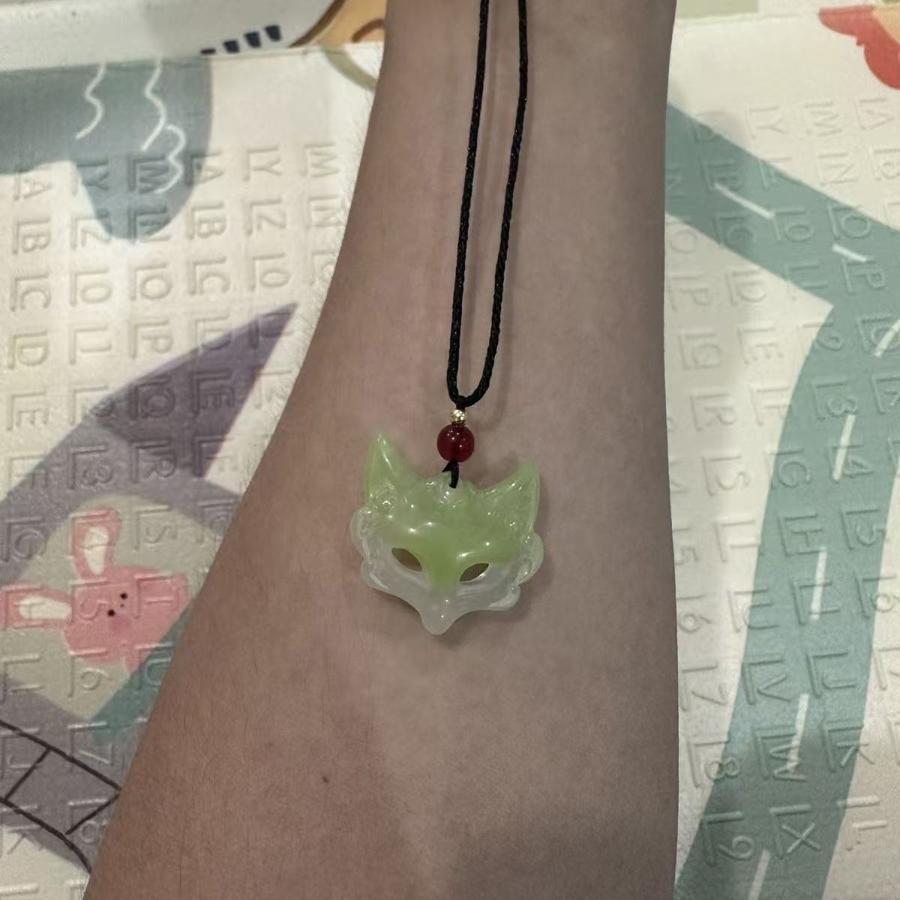 Handmade Necklace For Women Men Resin Fox Mask Pendant  Braided Rope Chain Choker Fashion Jewelry