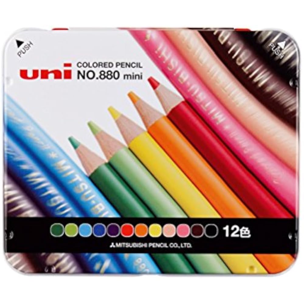 Mitsubishi Pencil Mini Colored Pencils 880 Elementary School Students 12 Colors K880M12CP