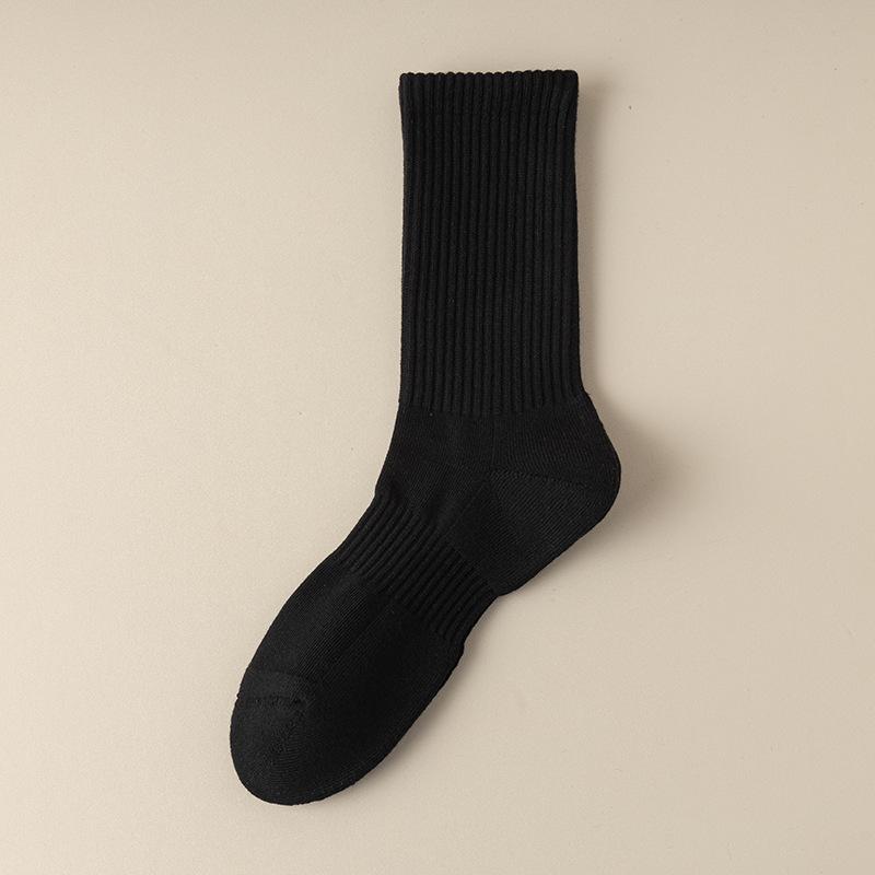 Men's Autumn and Winter Long Soft Cotton Socks, Solid Color Business Series Men's Socks, Sweat-absorbing and Breathable Mid-calf Sports Socks