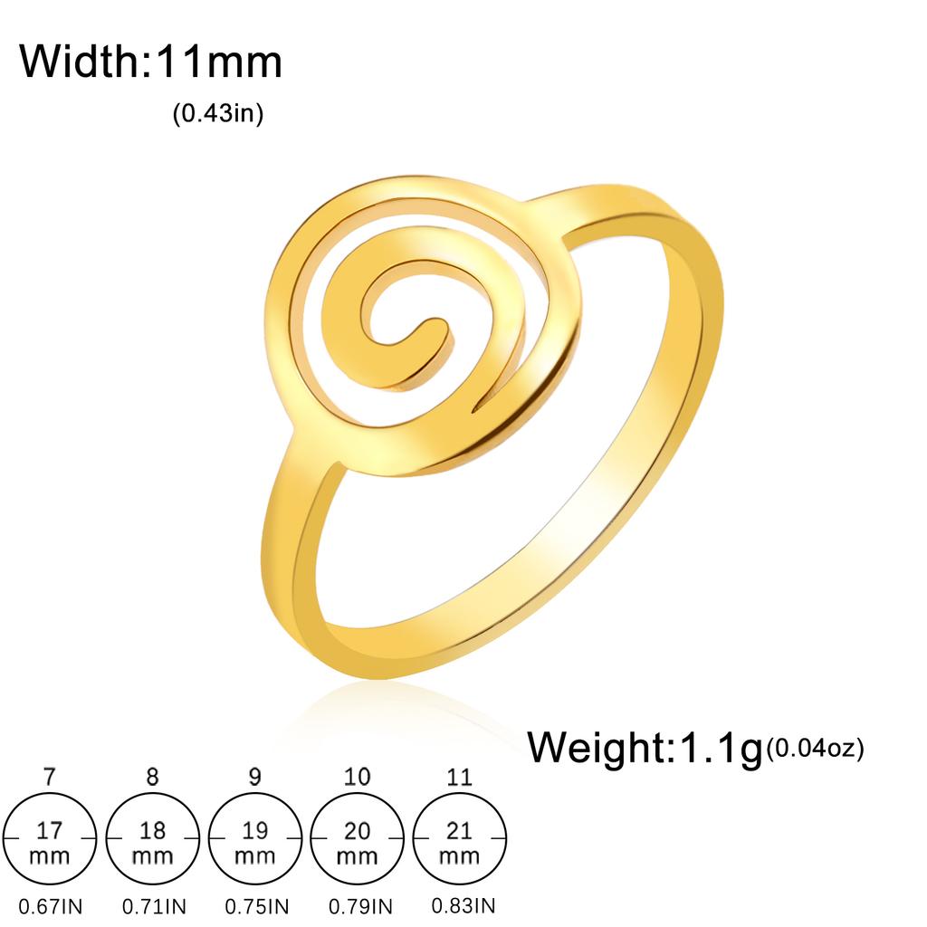 Cazador Geometric Swirl Spiral Women's Ring Stainless Steel Finger Rings Trendy Jewelry Wholesale 2025 Birthday Party Gift New