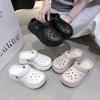 Hole Shoes Women's Summer Thick-soled Stepping On Shit Feeling Household Wear Non-slip EVA Slippers Wear-resistant Beach Shoes Women