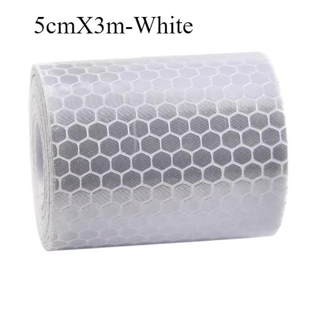 Bande Réfléchissante pour Voiture 5cmX3m Décoration Autocollants Avertissement Sécurité Voiture Film Bande Réfléchissante Réflecteur Voiture Autocollant Accessoires Voiture Extérieur