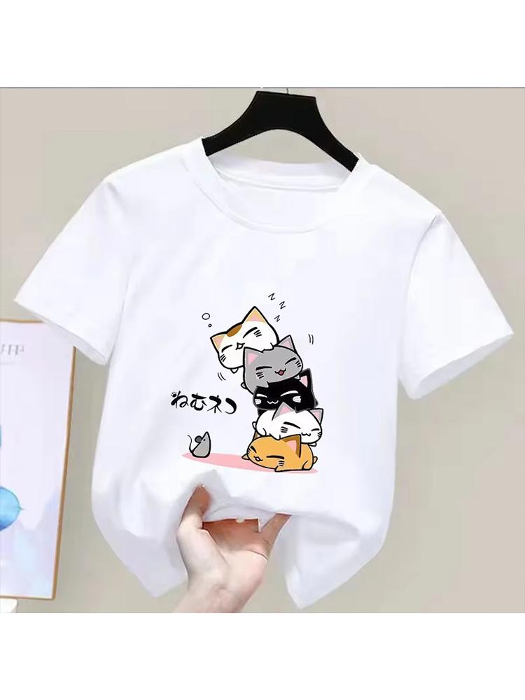 Kids Girls Just a Girl Who Loves Cats Graphic TShirt Soft Cotton Crew Neck Tee Casual Summer Wear for School Playdf0020
