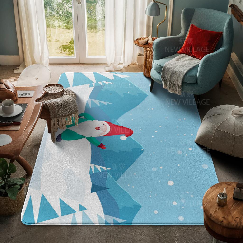 House Entrance Carpet Home Door Mat Living Room Bath Foot Bathroom Non-slip Water Absorption Rugs Bath Merry Christmas Winter