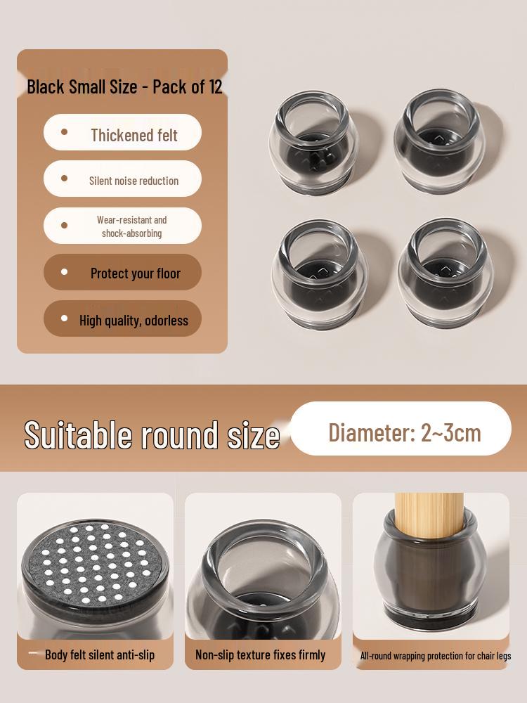 Anti-Slip Silicone Table & Chair Leg Pads - Wear-Resistant Protection for Dining Furniture