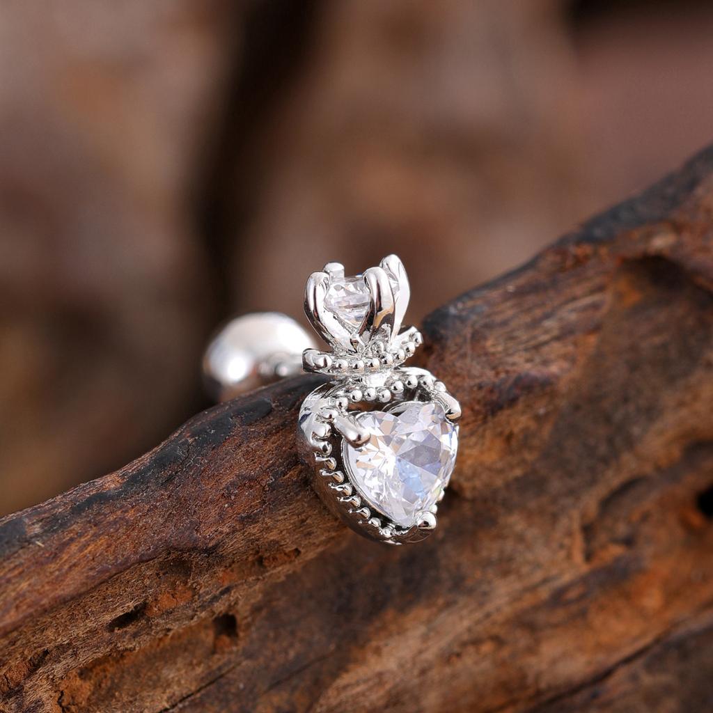 Orecchini a Bottone per Cartilagine in Acciaio Inossidabile Zircone, Semplici e Personalizzati, Orecchini Raffinati e Piccoli Micro-intarsiati, Gioielli per Piercing