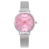 Silver Women Fashion Watches Minimalist Flowers Ladies Wristwatches Simple Stainless Steel Mesh Strap Woman Quartz Clock