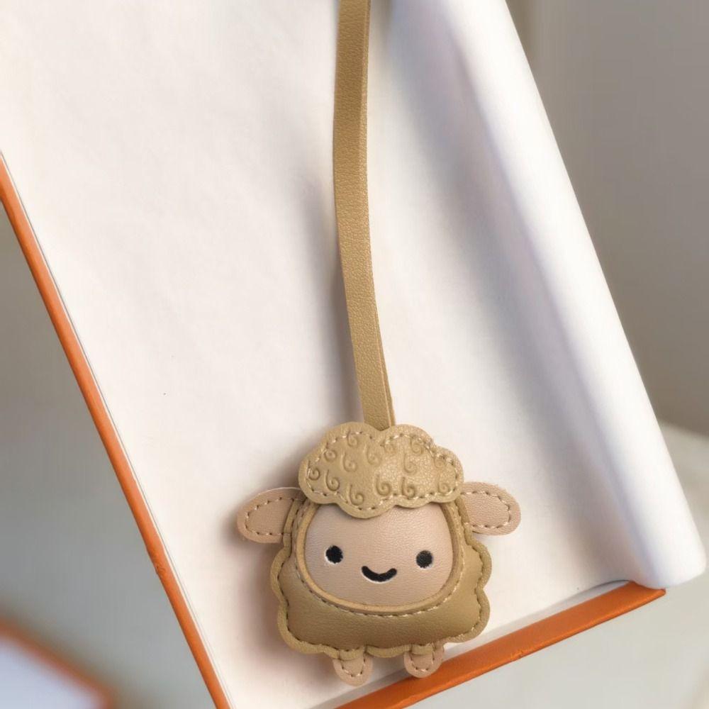 Goat PU Leather Sheep Bag Charm Cartoon Sheep Keychain Fashion Lamb Pendant Bag Decoration