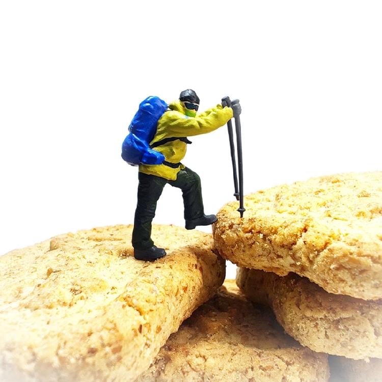 Realistic Hiking People Figure Model 1:64 Scale Hand Painted Miniature Figures for Dioramas Props,Photography Collector