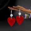 Boucles d'oreilles pendantes en forme de cœur en acrylique pour femmes et filles, Boucles d'oreilles pendantes en forme de cœur, Bijoux romantiques pour la Saint-Valentin