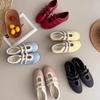 2025 Spring and Autumn New Fashion Versatile French Retro Velcro Ballet Shoes Women Wear Comfortable Round Head