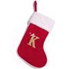 Christmas Red Cute Letter Hat & Stocking with Embroidered Ornament