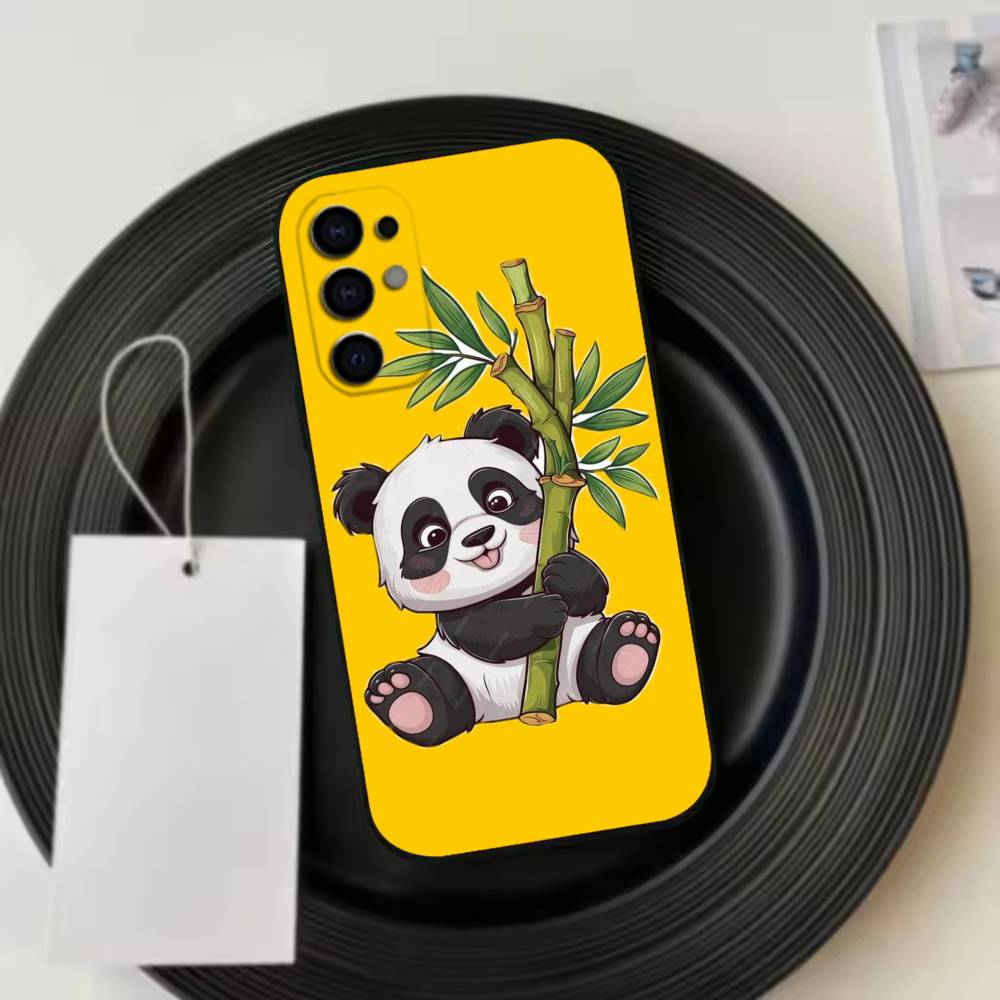 Cute Lucky P-Panda  Phone Case For Samsung S25,S24,S21,S22,S23,S30,Ultra,S20,Plus,Fe,Lite,Note,10,Black Cover