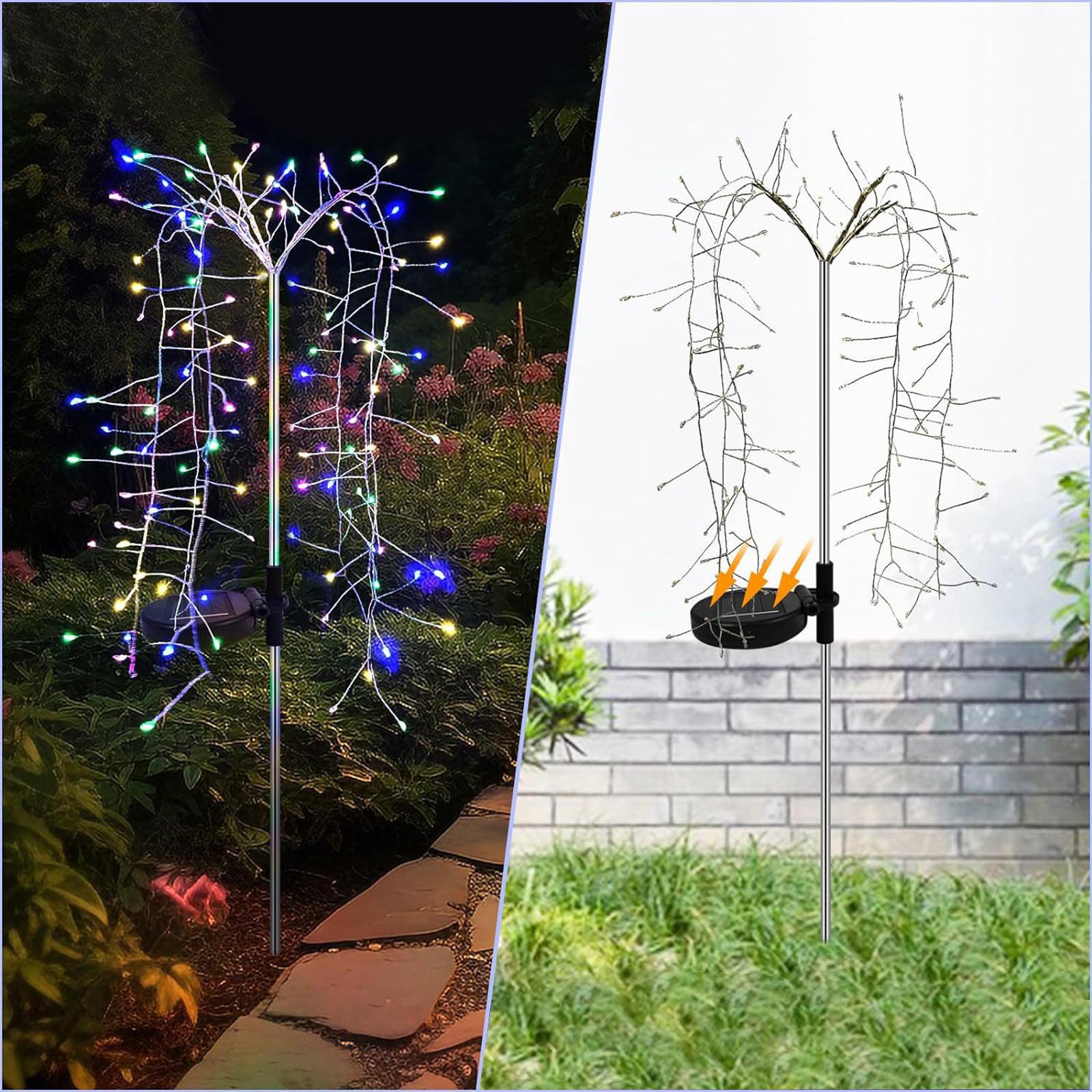 

Солнечные садовые фонари для наружного декора, 100 светодиодов, искусственные деревья из медной проволоки, солнечные фонари для патио, сада, Рождества, вечеринки, двора One Size