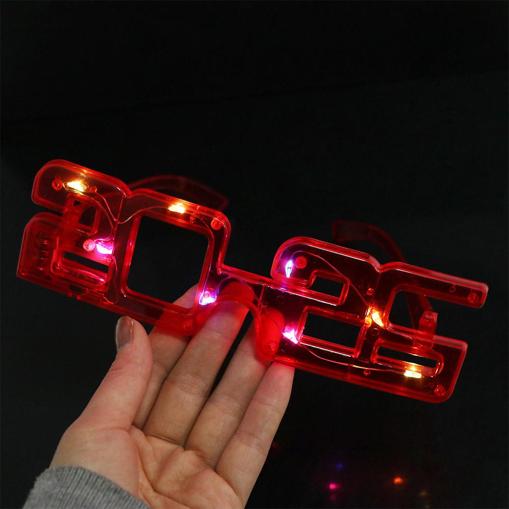 Number 2026New Year Glow Glasses Square Shape New Year Party Glasses  Masquerade Party