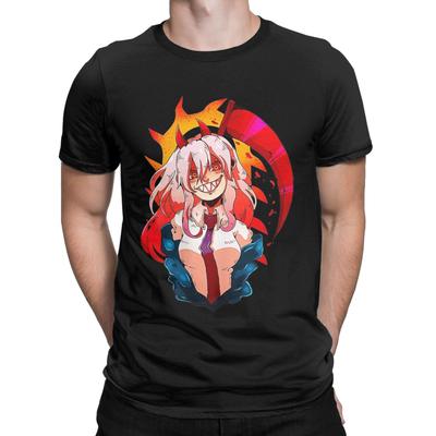 Power Anime Chainsaw Man T-Shirt für Herren Neuheit Reine Baumwoll-Tees Rundhals Kurzarm T-Shirt Geschenkidee Kleidung