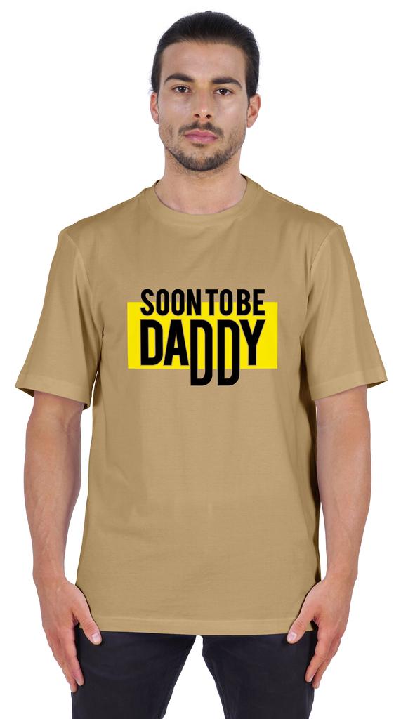 Inkmeso Men's Graphic Printed "Soon To Be Daddy" Pregnancy Announcement Tshirt Crew Neck Tee For Being