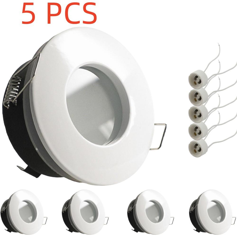 

5 шт. Круглый встраиваемый светодиодный потолочный светильник с алюминиевой рамкой и патроном для лампы MR16, патроном для точечной лампы, фитингами