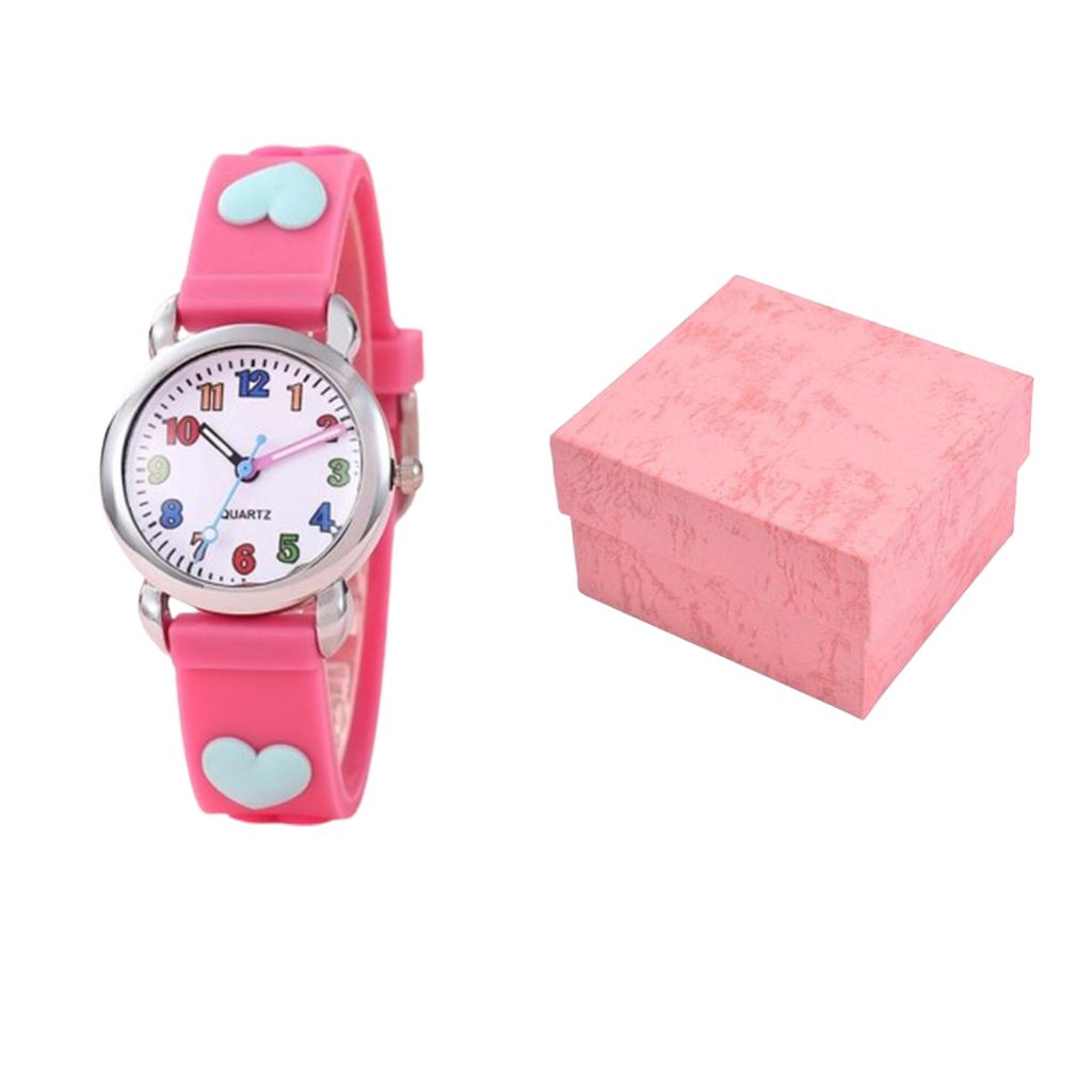 1pc/2pcs/4pcs-Colorful Digital Children's Heart-shaped Watch, Suitable for Christmas Gifts, Watch and Bracelet Sets