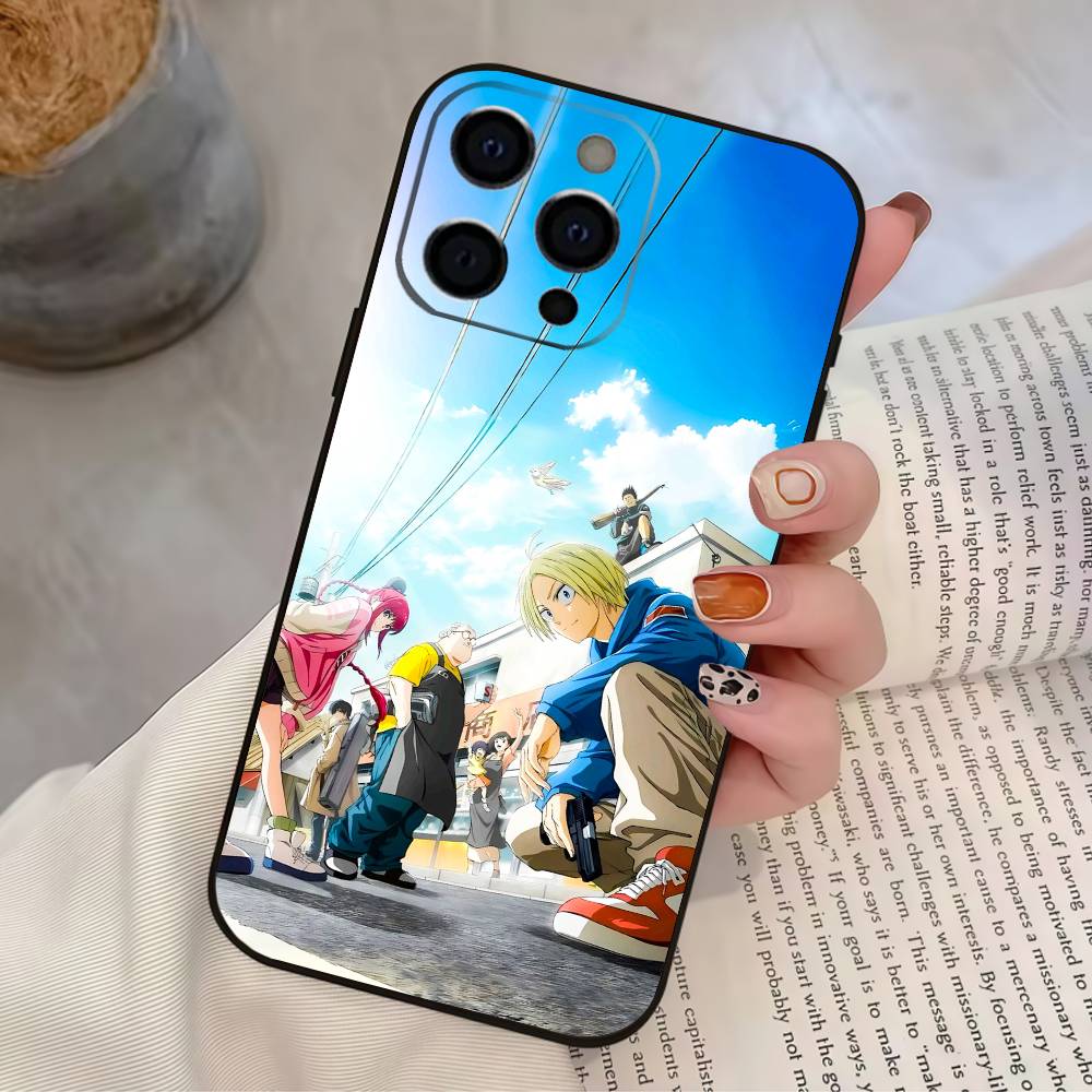 S-Sakamoto Anime D-DAY Phone Case For iPhone 17,16,15,14,13,12,11 Plus,Pro Max,XS,Soft Silicone Black Cover