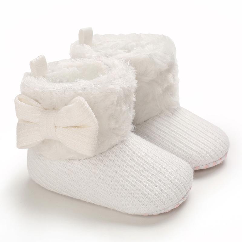 Baby Girls' Cotton Snow Boots: Soft Sole, Plus Velvet, Warm Shoes for 0-1 Year Olds