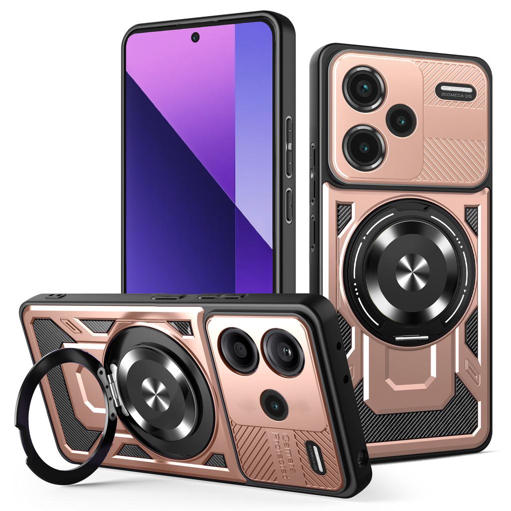 For Xiaomi Redmi Note 13 Pro+ 5G Magnetic Case Rotating Kickstand TPU+PC Phone Cover