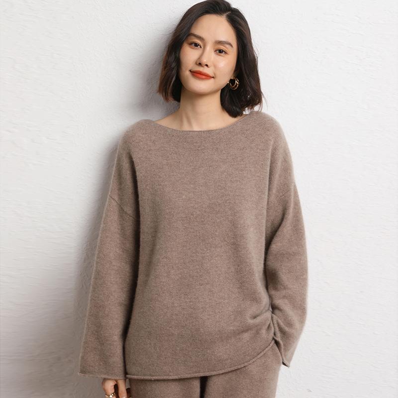 Autumn/Winter 2026 Women's Cashmere One-Shoulder Loose Pullover Sweater