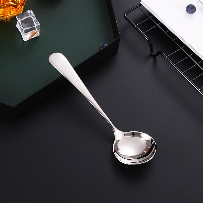 ZISIZ Stainless Steel Round Head Dessert Spoons Set