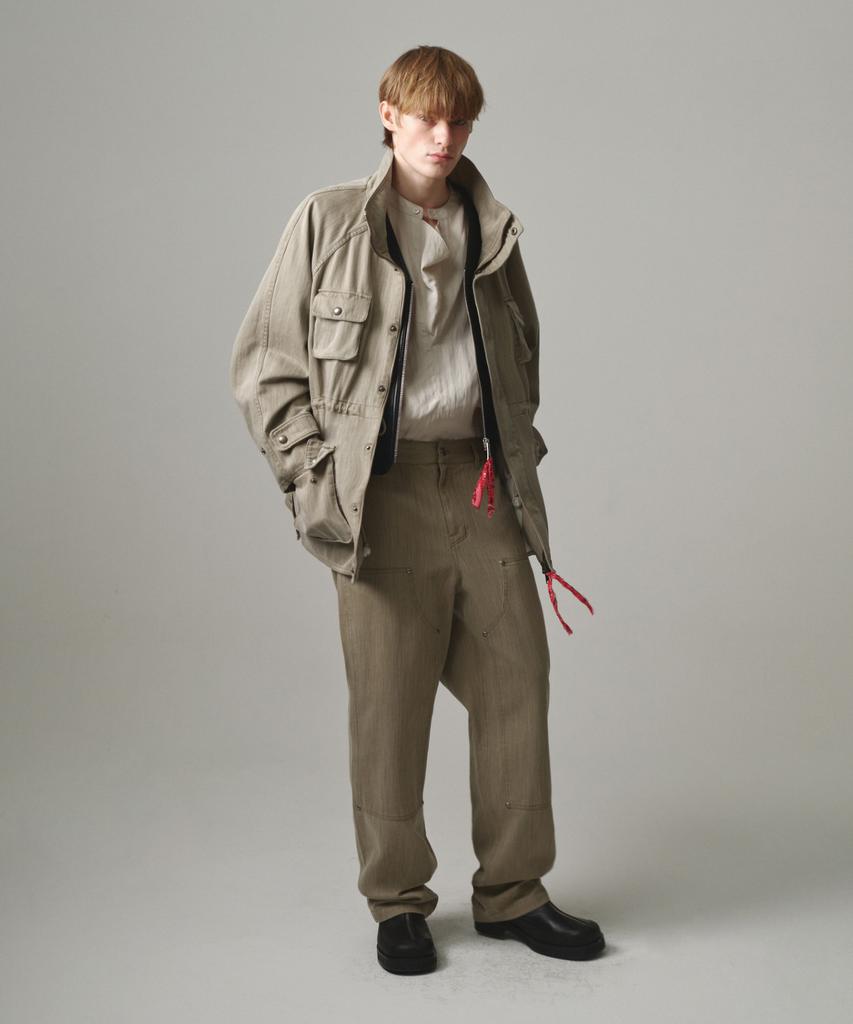 MOONSUN Unisex, Washed Cinch-Back Pants / Beige