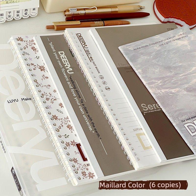 

Grade Three Class Two Maillard Color Series Notebook Pack Good-looking Lines Notebook Notebook Notepad Loose Spiral Notebook Maillard color system [complete set of 6]]