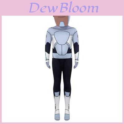 Teen Titans Go Cyborg Kids Cosplay Jumpsuit With Polyester Fabric For Halloween Party