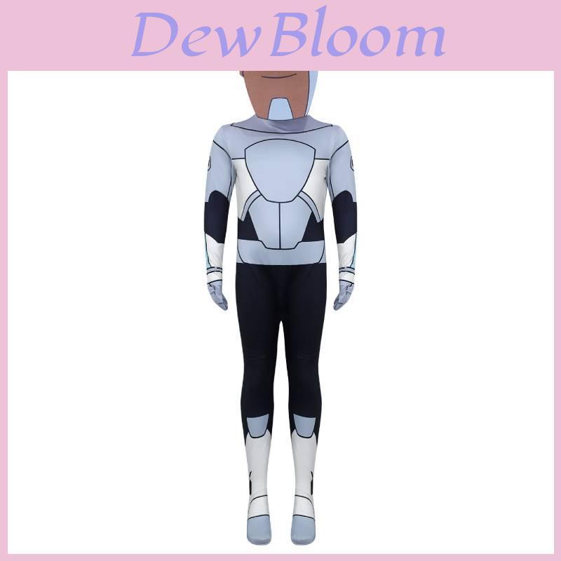 Teen Titans Go Cyborg Kids Cosplay Jumpsuit With Polyester Fabric For Halloween Party