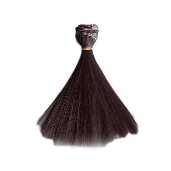 

15 см длинный прямой парик из синтетического волокна для наращивания волос для аксессуаров для кукол BJD SD коричневый