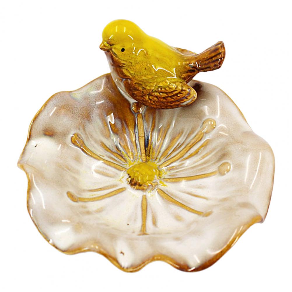 Rustic Serving Tray Handmade Platter Hand-painted Ceramic Tray with Bird Fish Owl Design Multi-functional Jewelry Dish Soap Tray