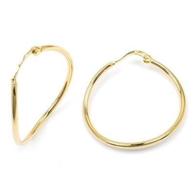 [L5308] – Vergoldete Creolen „Ripples“ – 35x2 mm