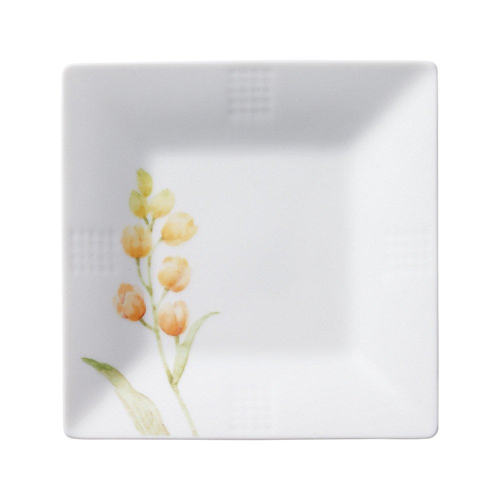 Noritake Square Plates (Set of 5) 15cm "Azuma no Michi" (Road to Azuma) Microwave and Dishwasher Safe, Fine Porcelain, F10194/1654-15