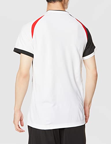 Volleyball Game Shirt, Short Sleeve, Moisture-Wicking, Quick-Drying, Junior Available, V2MA2112, Unisex, White x Black x Chinese Red, Size 140