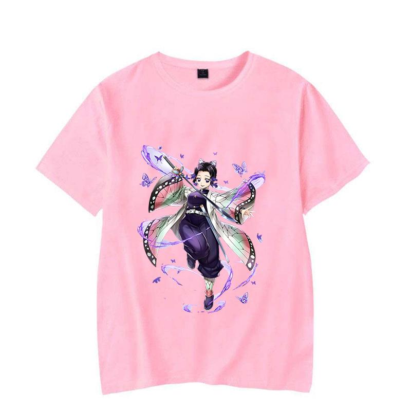 New Women's Fashion Funny Kochou Shinobu Print T Shirt Summer Unisex Loose Casual Plus Size Anime Graphic Tee Tops