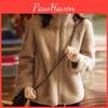 Coral Womens Zipper Velvet Highcollar Sweatshirt Doublesided Thickened For Autumnwinter