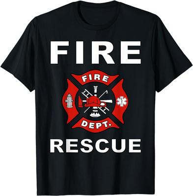 Feuerwehr-Rettungssymbol: T-Shirt für die ganze Familie Uniform Unisex-Stil Shirts für Frauen Männer Kundenspezifische bedruckte Grafik-T-Shirts