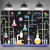 Crazy Science Fun Theme Party Decoration Background, Scientist Boys and Girls Birthday Party Decoration Photography Background