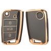 TPU Car Flip Key Case Cover For VW Volkswagen Golf 7 MK7 Tiguan MK2 SEAT Ateca Leon FR 2 Ibiza Fit Skoda Octavia A7