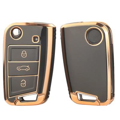 TPU Car Flip Key Case Cover For VW Volkswagen Golf 7 MK7 Tiguan MK2 SEAT Ateca Leon FR 2 Ibiza Fit Skoda Octavia A7