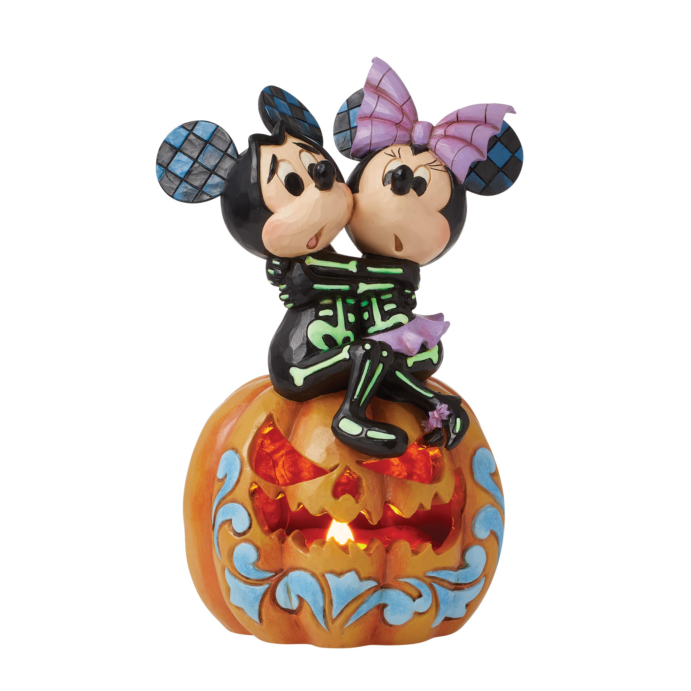 

Disney Traditions Mickey & Minnie Scared Skeletons Halloween 6016596