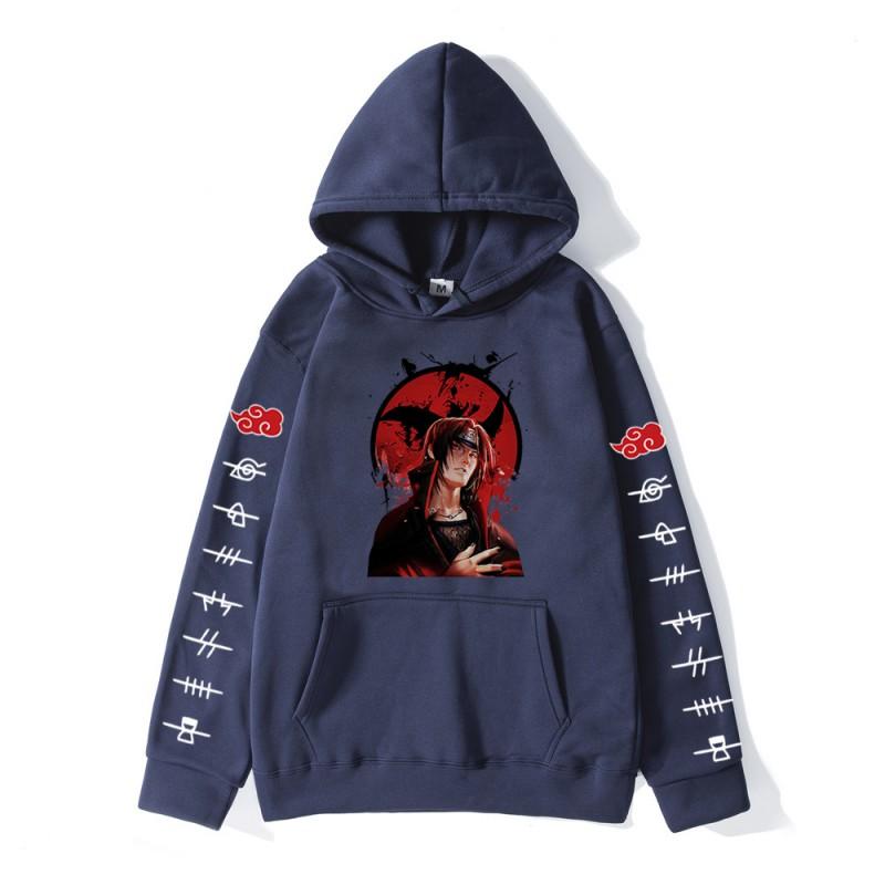 Herren Naruto Anime Hoodie Cosplay Sweatshirt Lockere Passform Baumwollmischung Langarm Lässig Streetwear