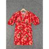 Women's Summer Print Cotton Casual V-neck Dress