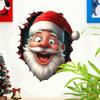 Santa Claus Wall Stickers 3D Effect Peel and Stick Funny Christmas Cartoon Decals Winter Holiday Home Decor Stickers for Home