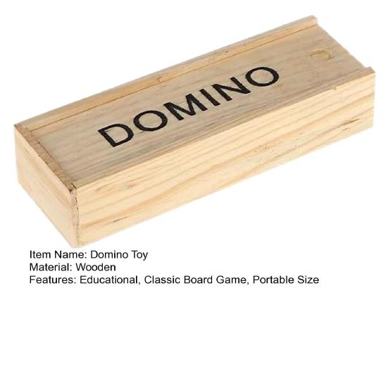 28Pcs/Set Black Double 6 Dominoes Set with Wooden Storage Box Portable Travel Kids Adults Family Night Party Classic Tiles Board Game